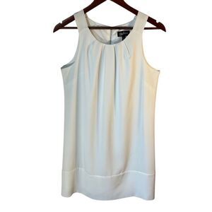 Oleg Cassini White Pleated Sleeveless Sheath Dress, 2. Mature Wedding, Vow Renew